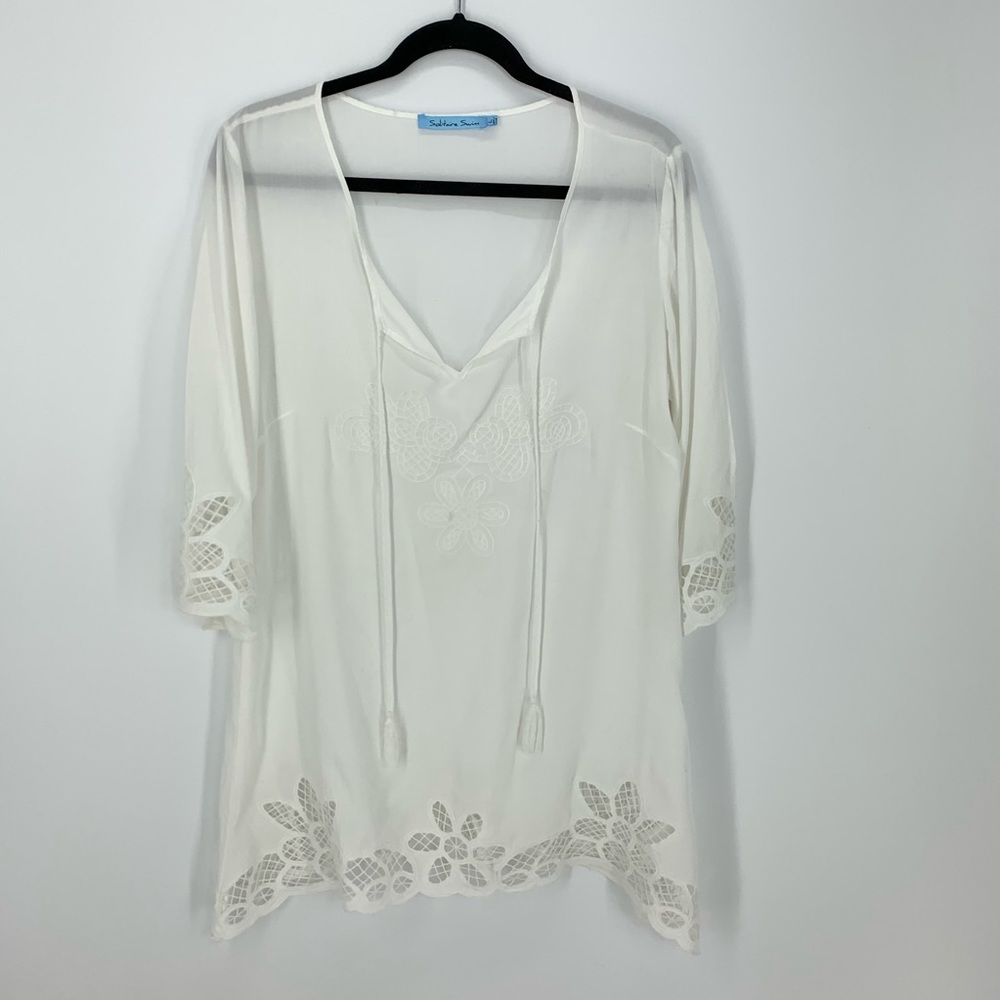 Solitaire swim cover up in size large